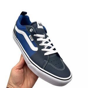 Vans Filmore Men's Casual Leather Sneaker Size 10 Navy -Royal Blue Lace up Shoes